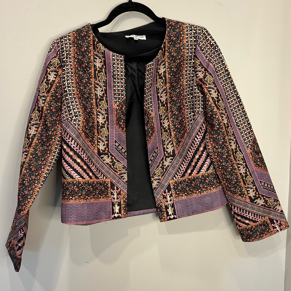Jaune Rouge Embroidered Look Jacket